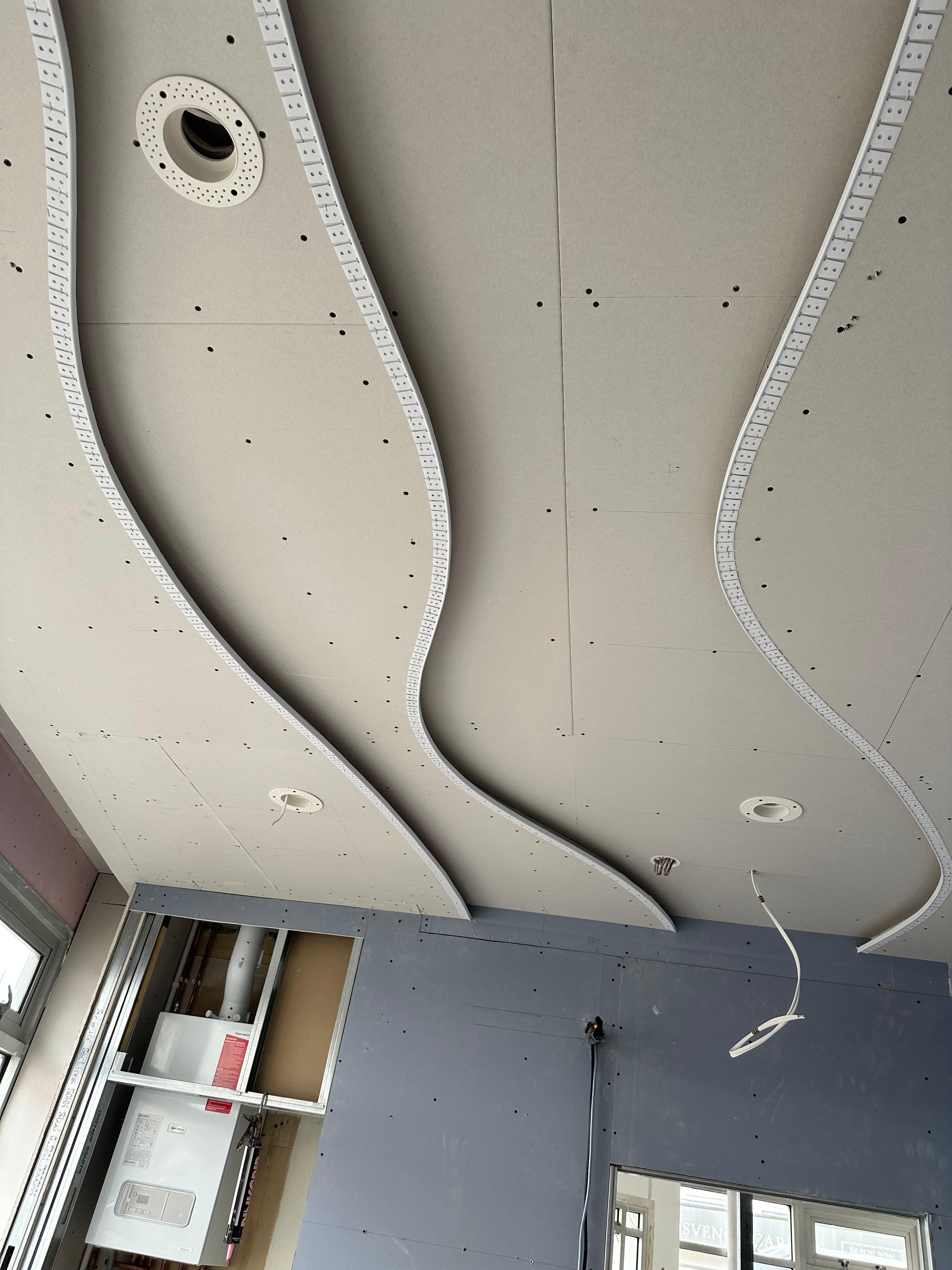 Ceiling lighting coffer and reveal detail by KCL Interiors